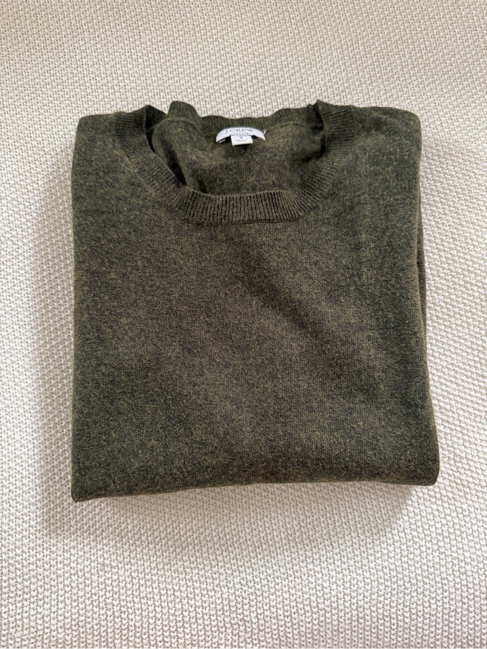 J.Crew Teddie Sweater in Heathered Olive Green